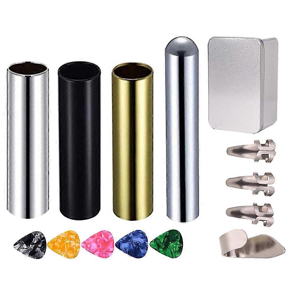 Guitar Picks Finger Guards For Guitar 14Pcs Pack Stainless Steel Durable Compact Guitar Practice Beginners