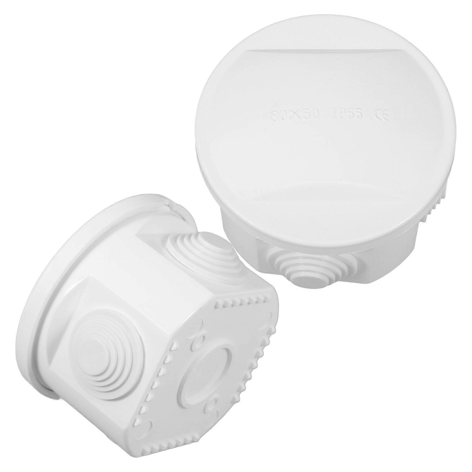 2pcs Waterproof ABS Junction Box for Home Easy to Install and Use White Color