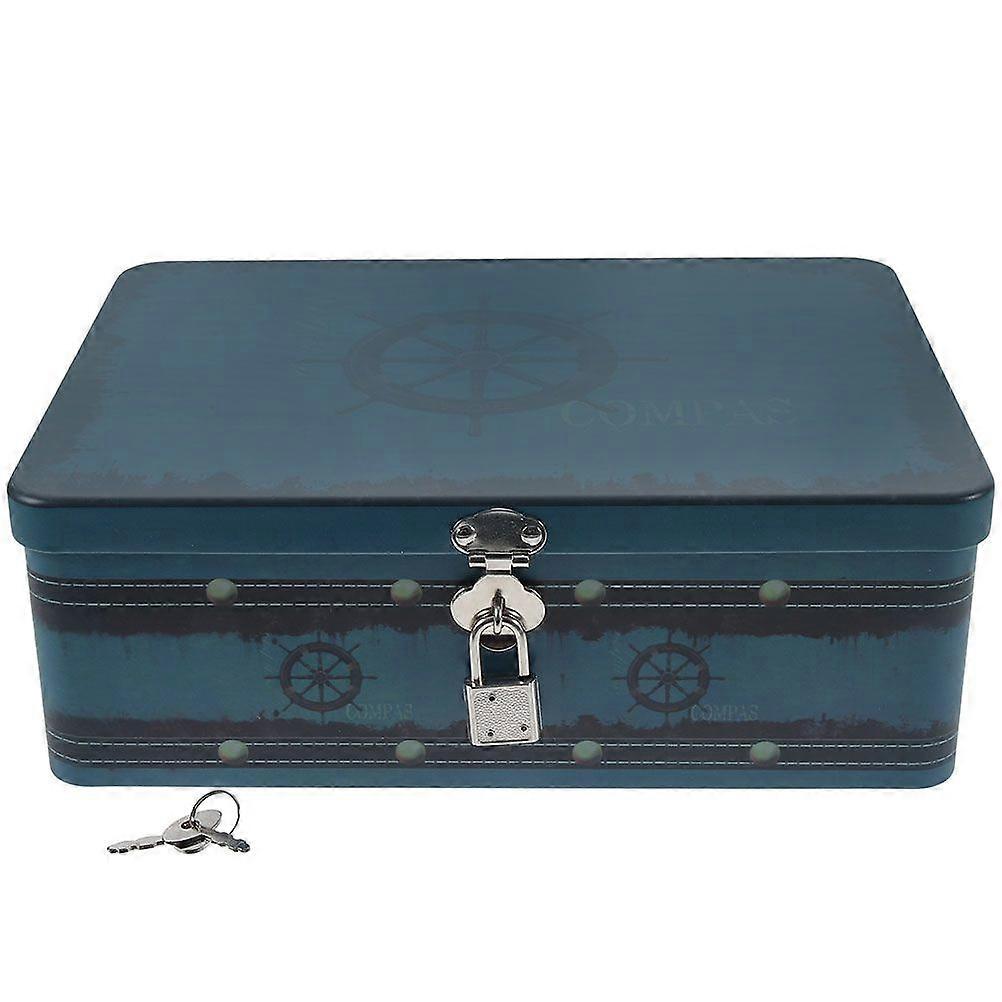 Tinplate Container Lockable Organizer Multi-functional Jewelry Box Sundries Container