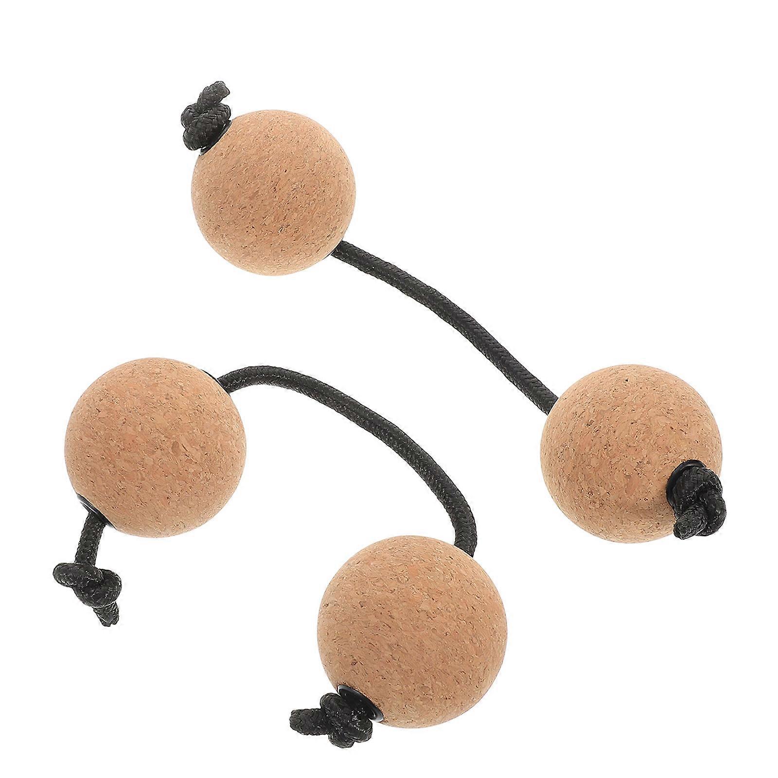 Interactive Learning Shaker Instrument For Beginners Multi Colored Dual Ball Design Cork Mute Material 2 Pairs