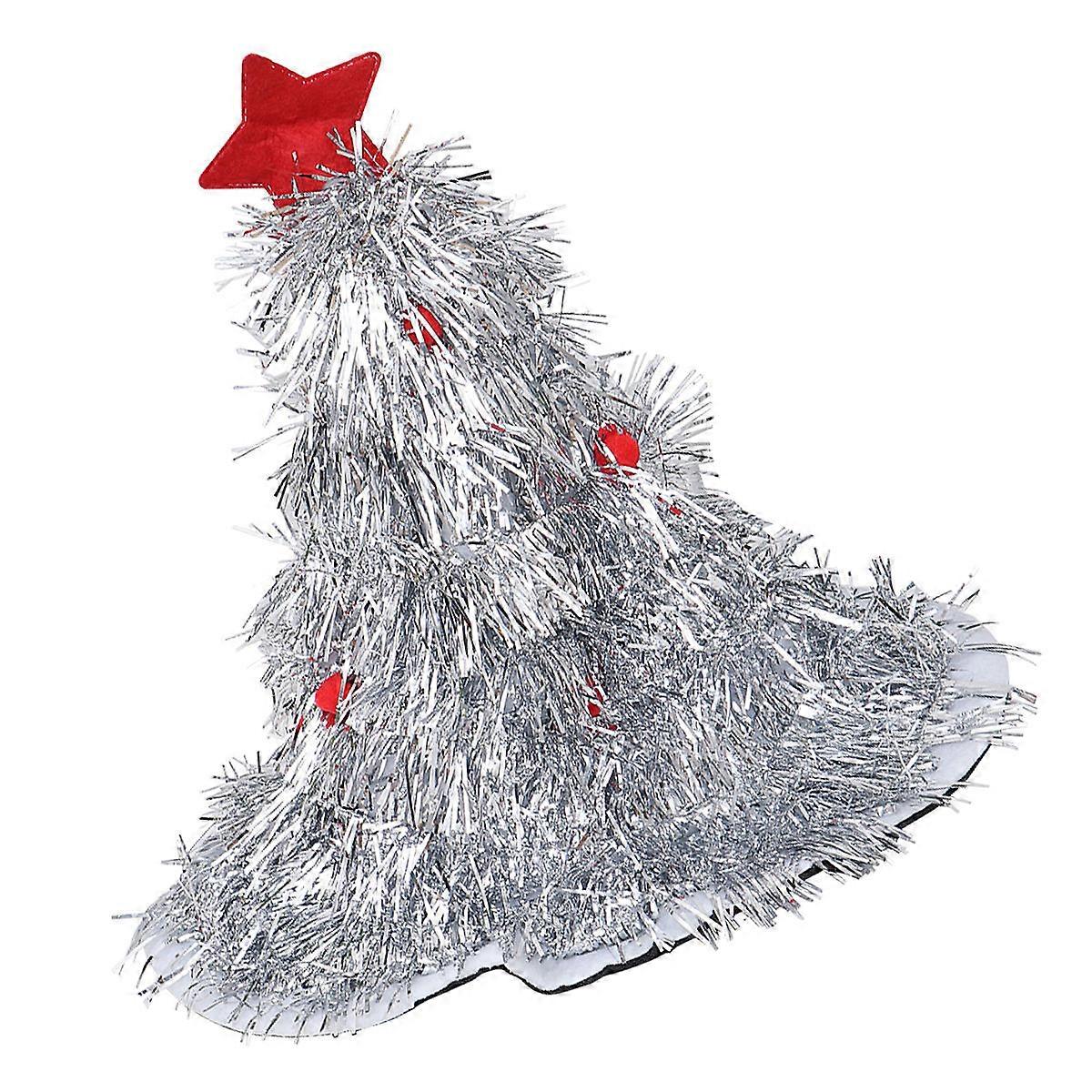 Party Tree Hat Tree Shape Costume Accessory For Festivals And Christmas Day With Silver Color In 1Pack