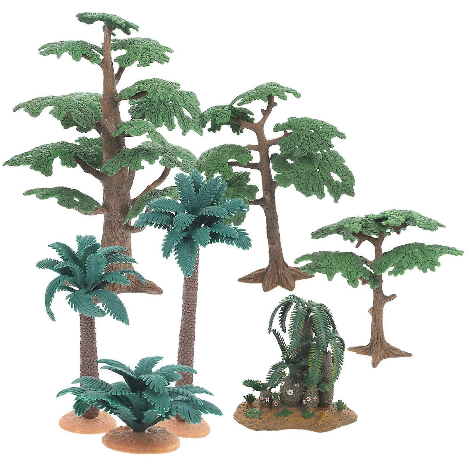 Miniature Model Trees 7Pack Perfect For Gardening DIY Projects And Sand Table Props Crafted From Assorted Color PVC