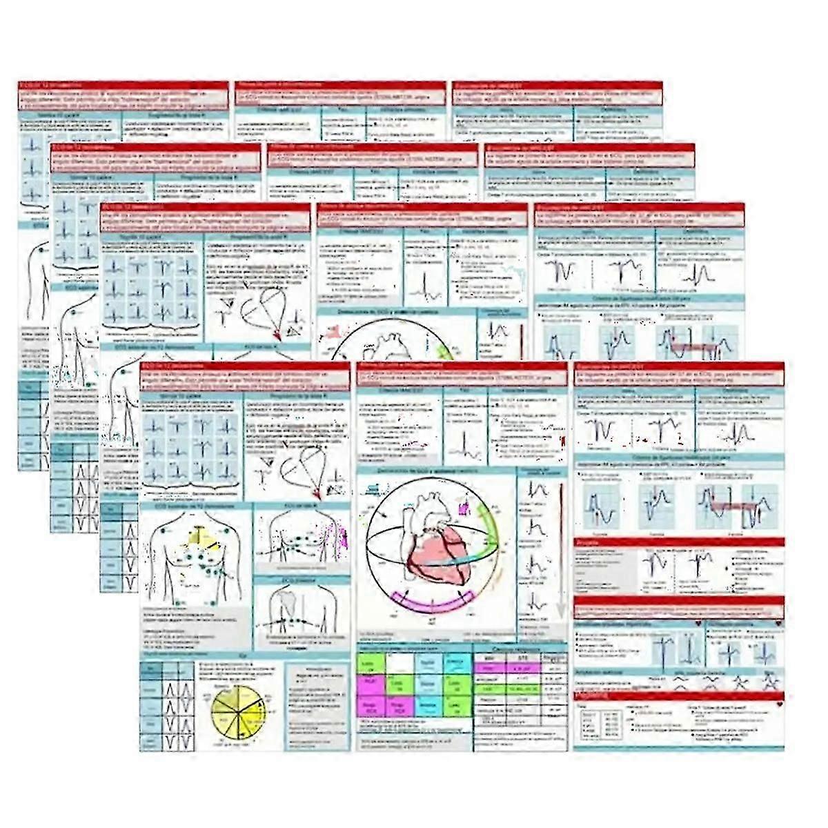 EKG Pocket Guide Ecg Interpretation Pocket Card Horizontal & Vertical Layout Compact Reference Guide