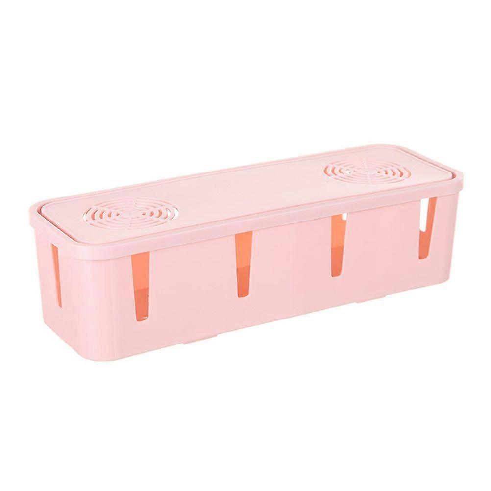 Multi Power Plug Socket Anti-dust Safety Box Storage Cable/ Wire/ Cord Organizer (Pink)
