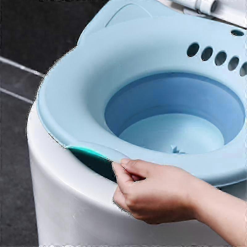 Sitz fürdő WC-aranyérhez szülés utáni gondozás, perineális áztató fürdő a WC-ülőke felett, összecsukható Sitz-medence öblítővel a hüvelyi an