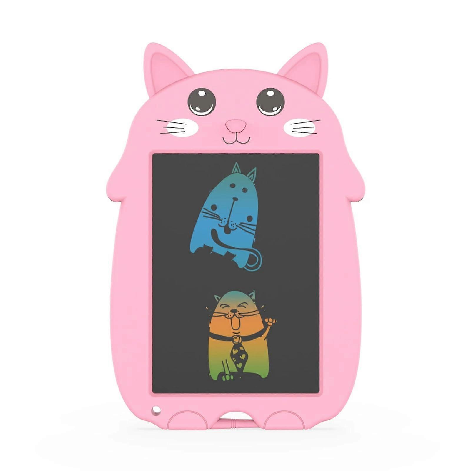 9in LCD Writing Tablet for Kids, Cartoon Cat Digital Drawing Board in Pink, Ideal for Parent-Child Interaction and Student Drafts