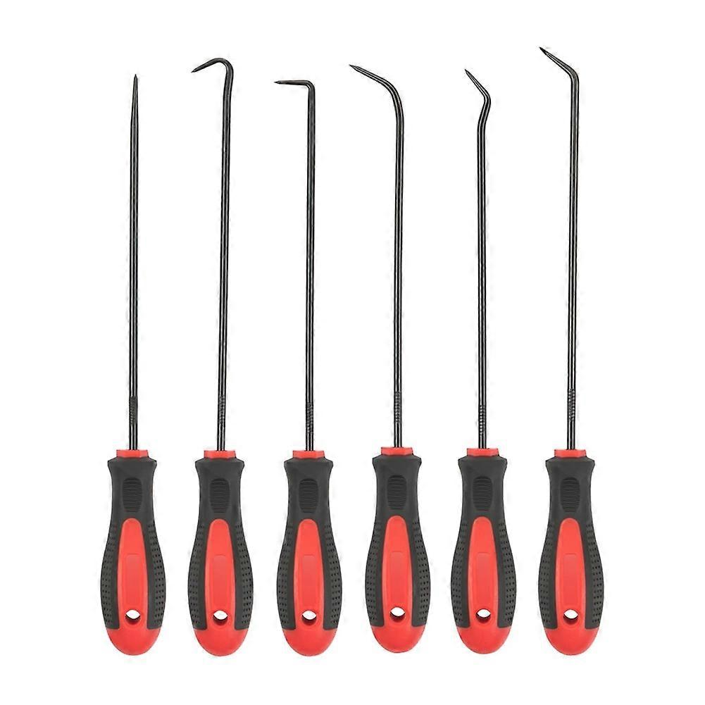 Extra Long Precision Hook and Pick Set, 6-Piece Set, Chrome Vanadium Steel Shaft, for Remove Hoses and Gaskets