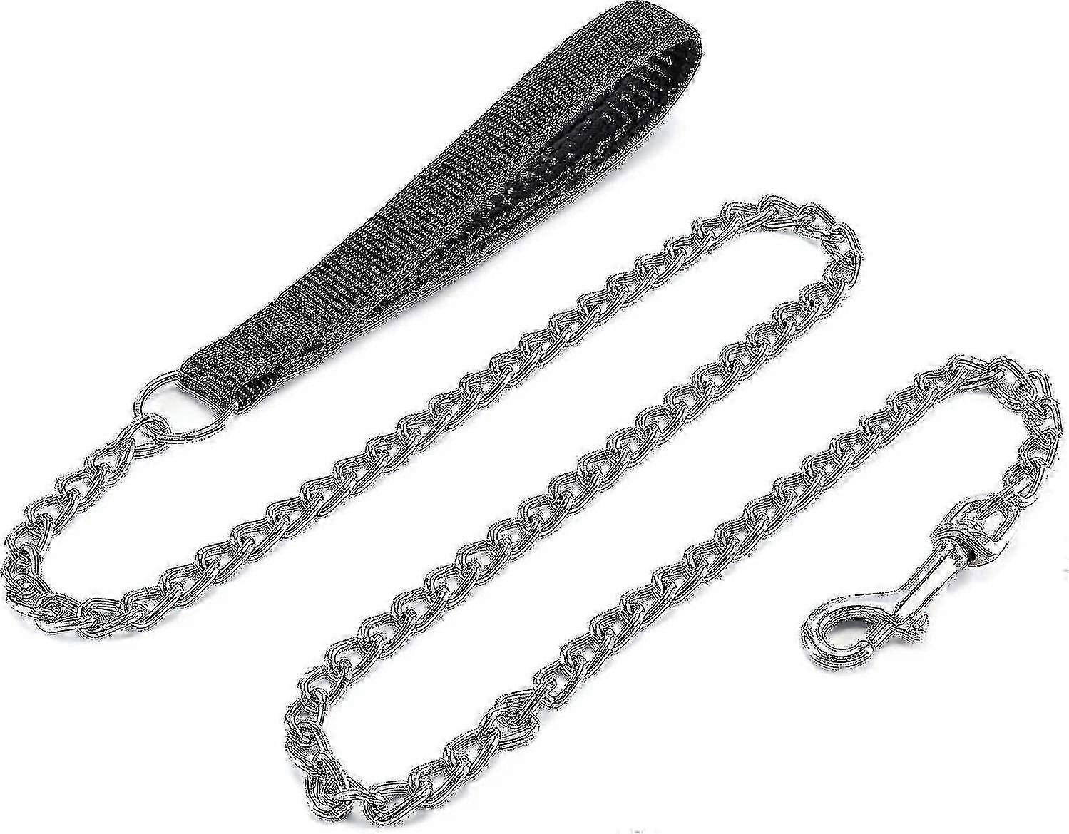 Metal Dog Leash, Heavy Duty Chew Proof Pet Leash Chain With Padded Handle For Large Medium Size Dogs,4.0mm X 6 Foot(pack Of 1)-WR
