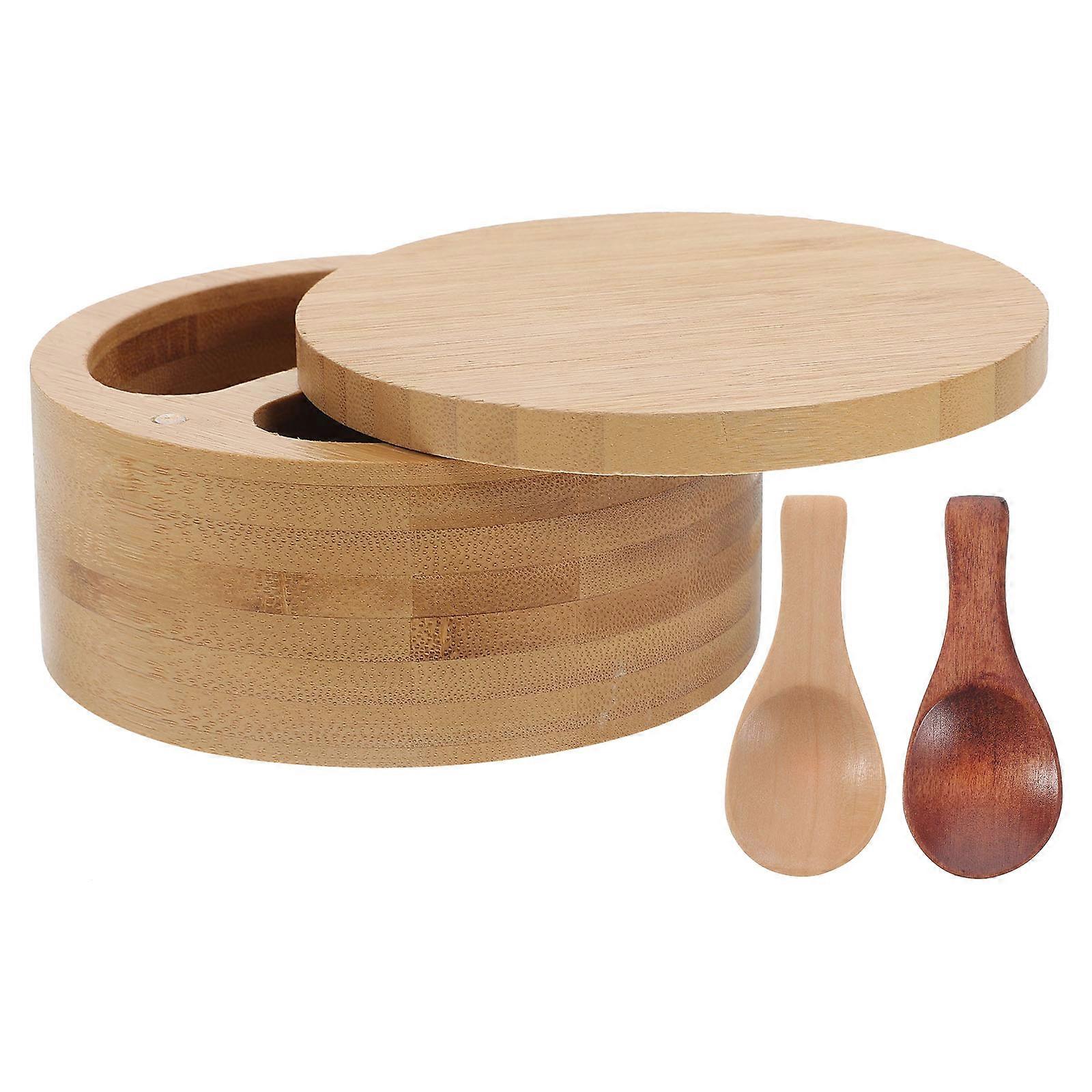 Sugar Container with Lid Household Seasoning Box Kitchen Container Bamboo Assorted Color for Freshness Preservation 1Set