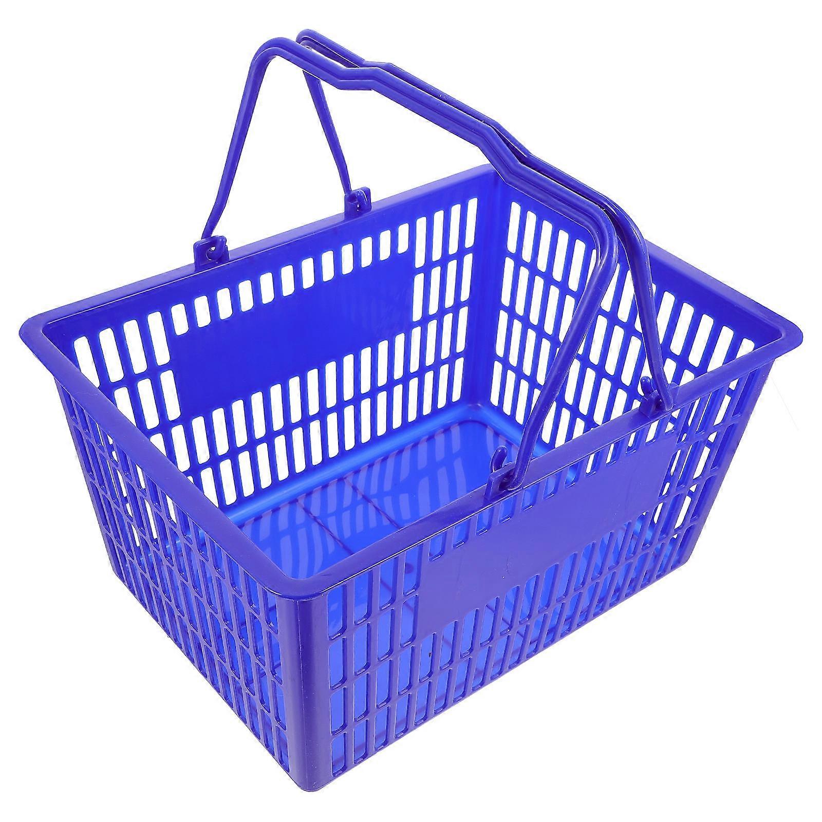 Practical Supermarket Shopping Basket with Fine Workmanship and Smooth Hand Feeling Green Plastic