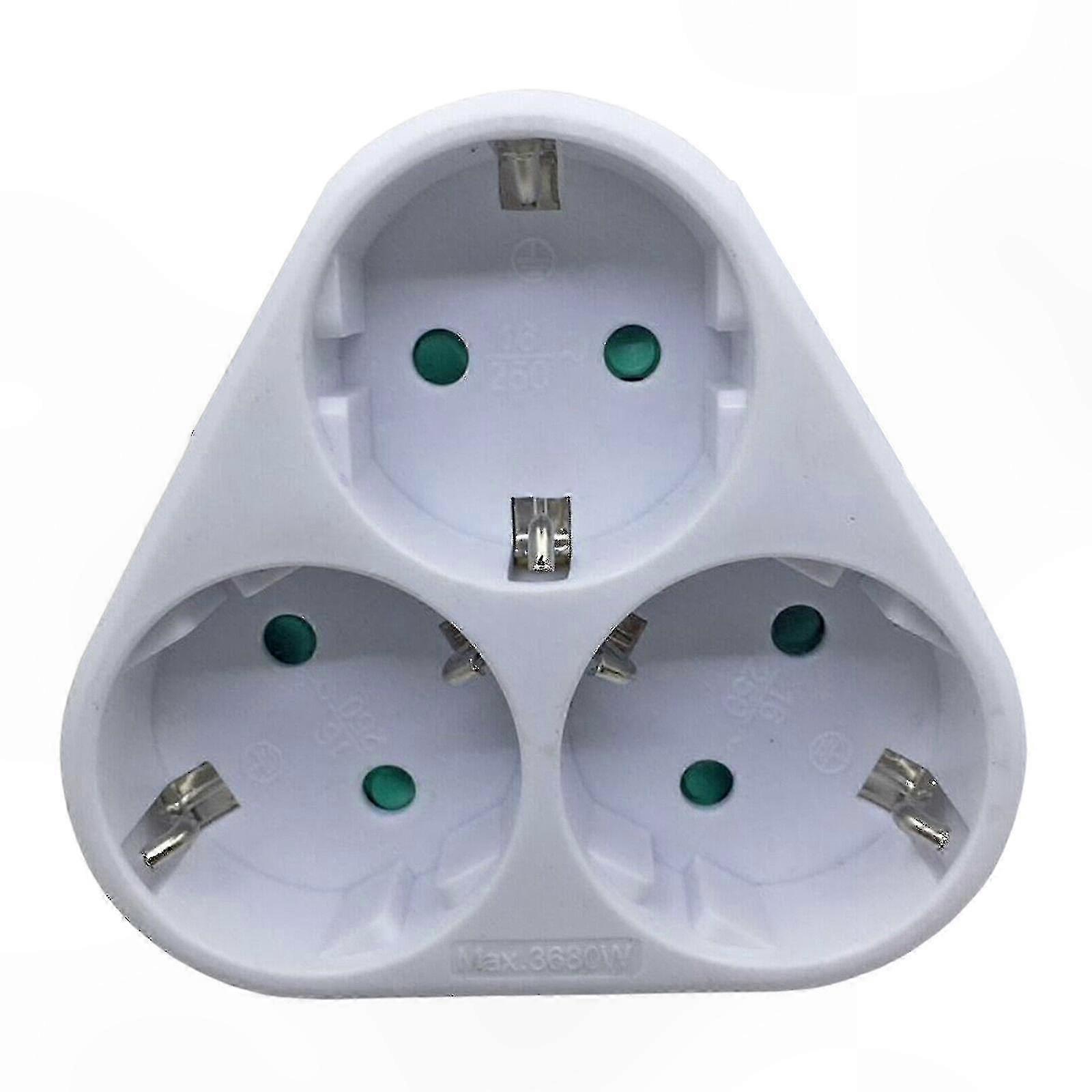 3-Way EU Power Socket Strip with Multiple Outlets for Home and Office Use