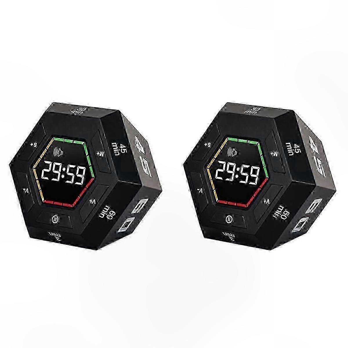 Smart Countdown Timer, 2X Pomodoro Timer with 3, 5, 15, 30, 45, 60 Minute Presets for Study and Work Efficiency