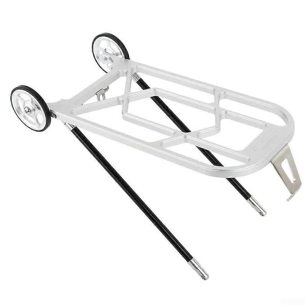 CNC Cut Aluminum Alloy Rear Rack for Brompton Folding Bicycle, Silver, Lightweight Cargo Carrier, Compatible with All Models