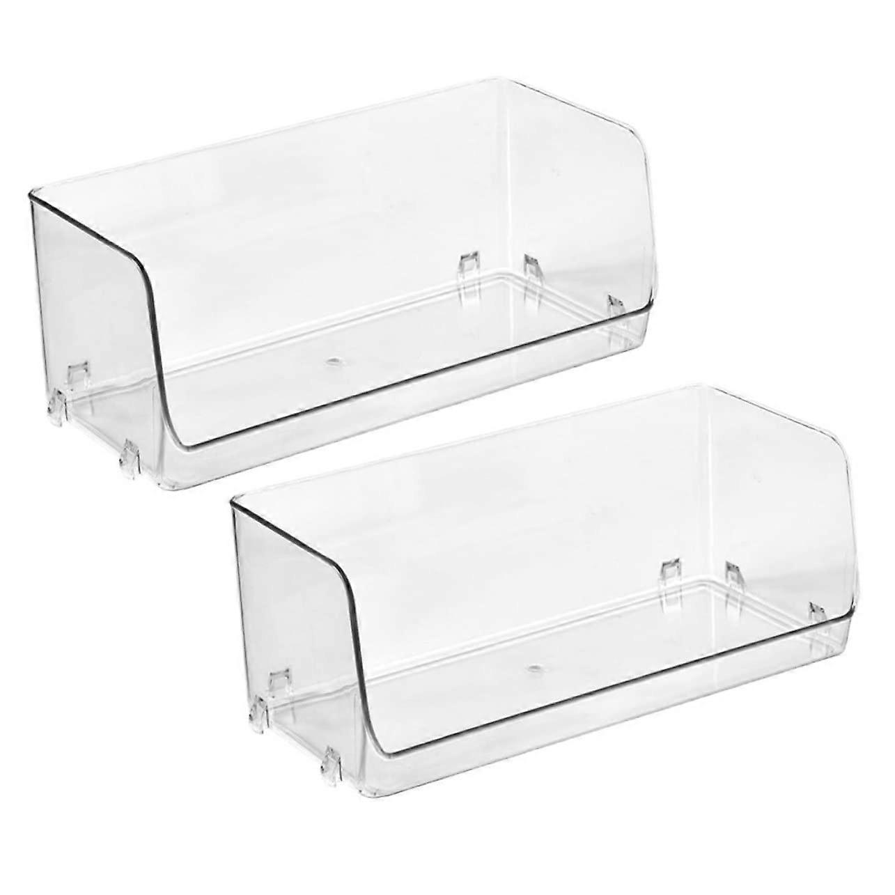 2Pcs Stackable Makeup Storage Organizer with Handles for Bathroom and Bedroom