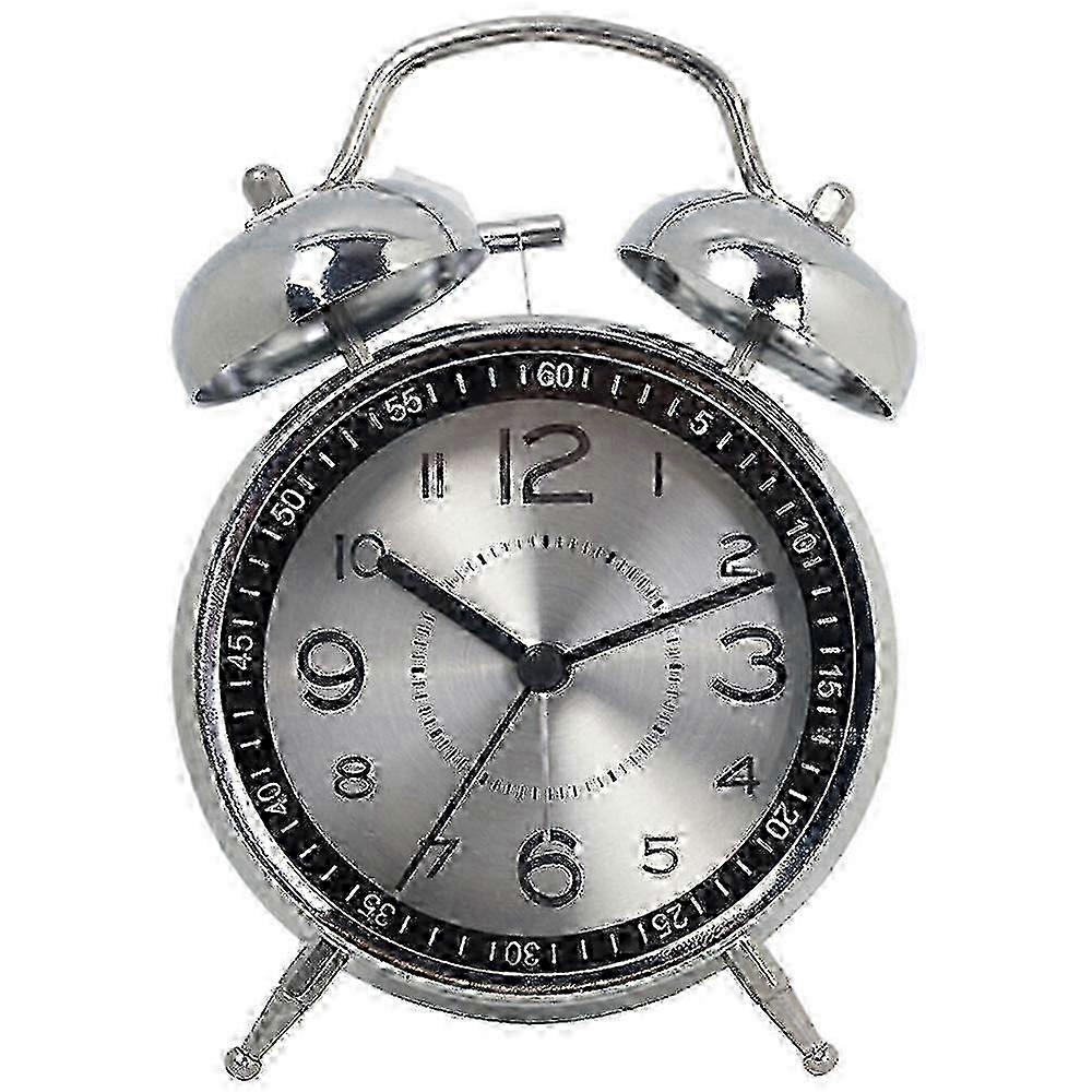 Loud Alarm Clock for Heavy Sleepers with Silent Non-Ticking Quartz Movement, Twin Bell & Backlight