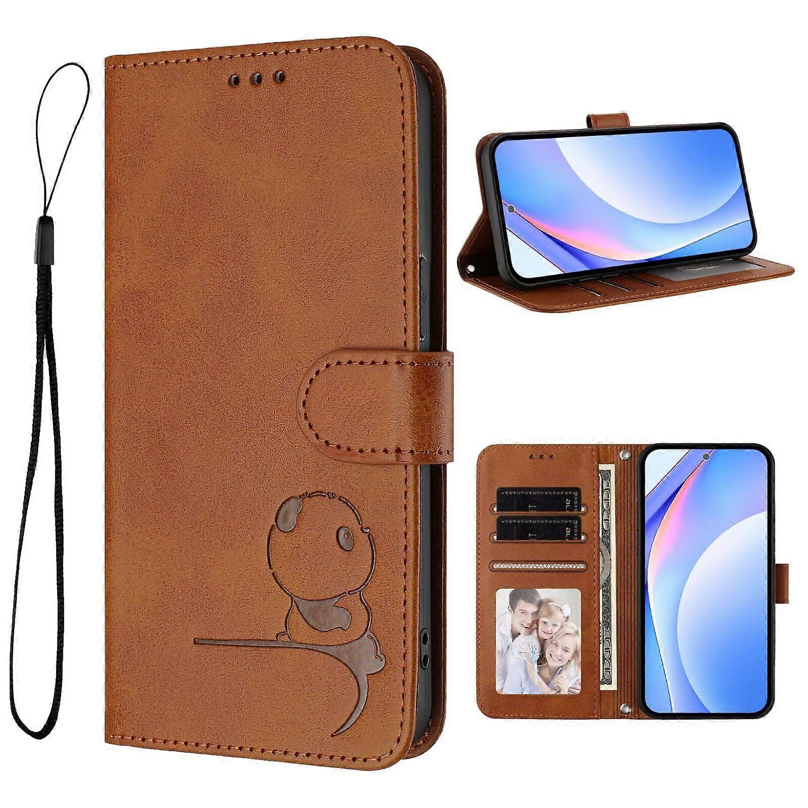 Case, Shockproof Premium Leather Wallet with Kickstand, Card Holders, Brown Flip Cover for Xiaomi Redmi 13C 4G Poco C65