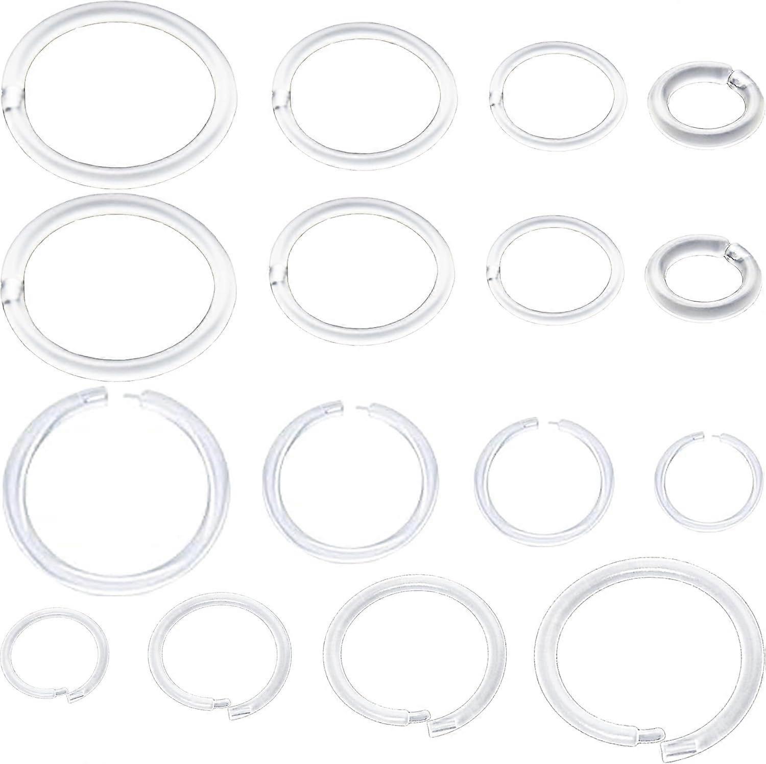 Anti-Allergy Plastic Hoop Ear Retainers, Clear Nose Rings, 16-20 Gauge, 4 Sizes,
