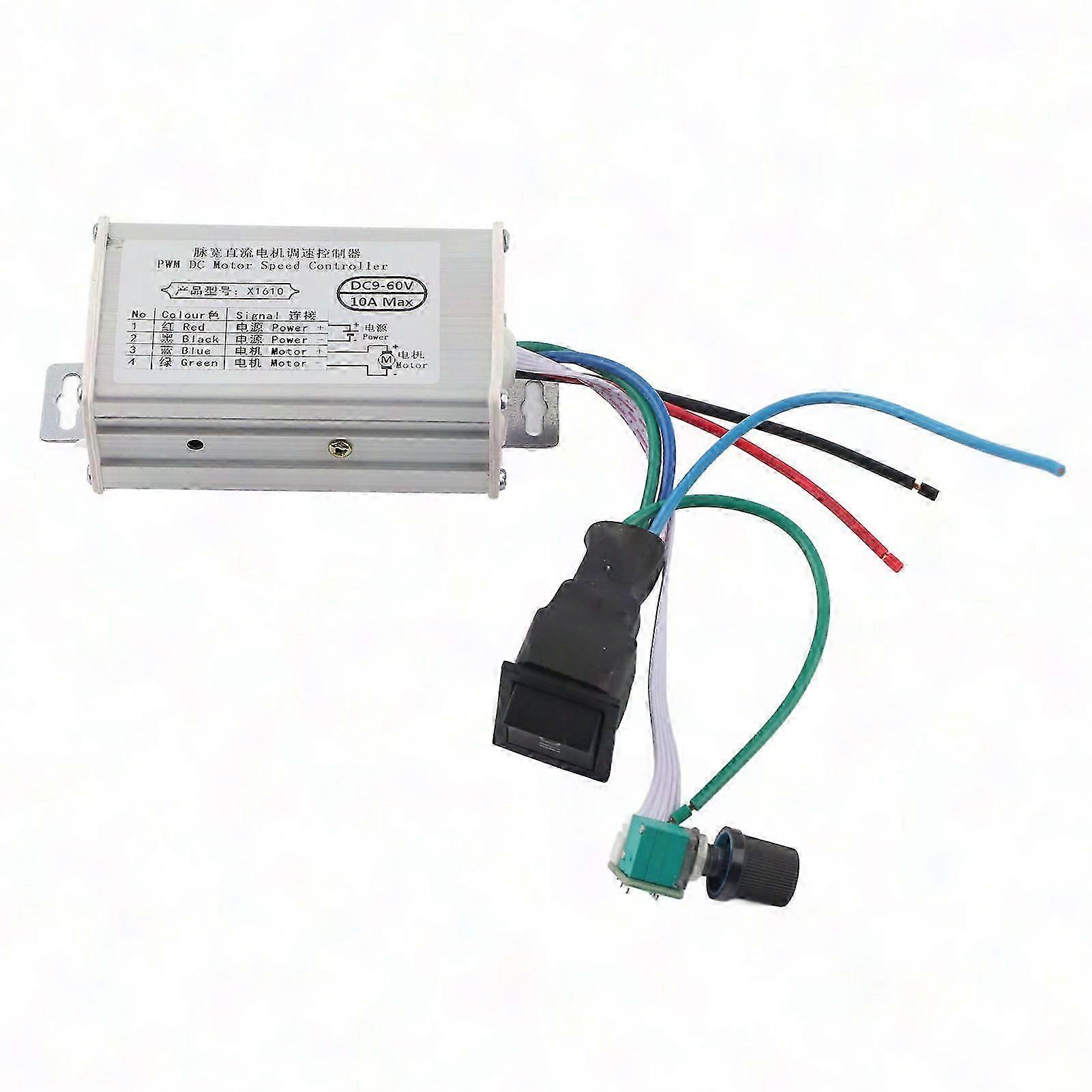 10A PWM DC Motor Speed Controller, 9-60V CW/CCW Regulator for DC Motors