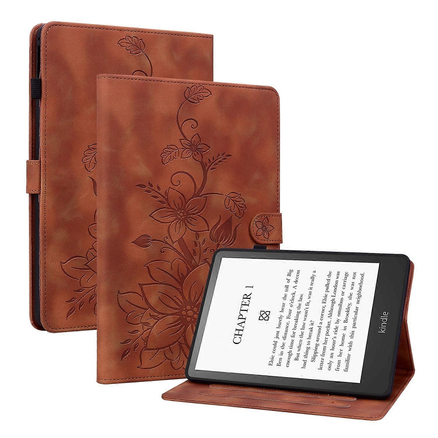 Lily Embossed Leather Tablet Case