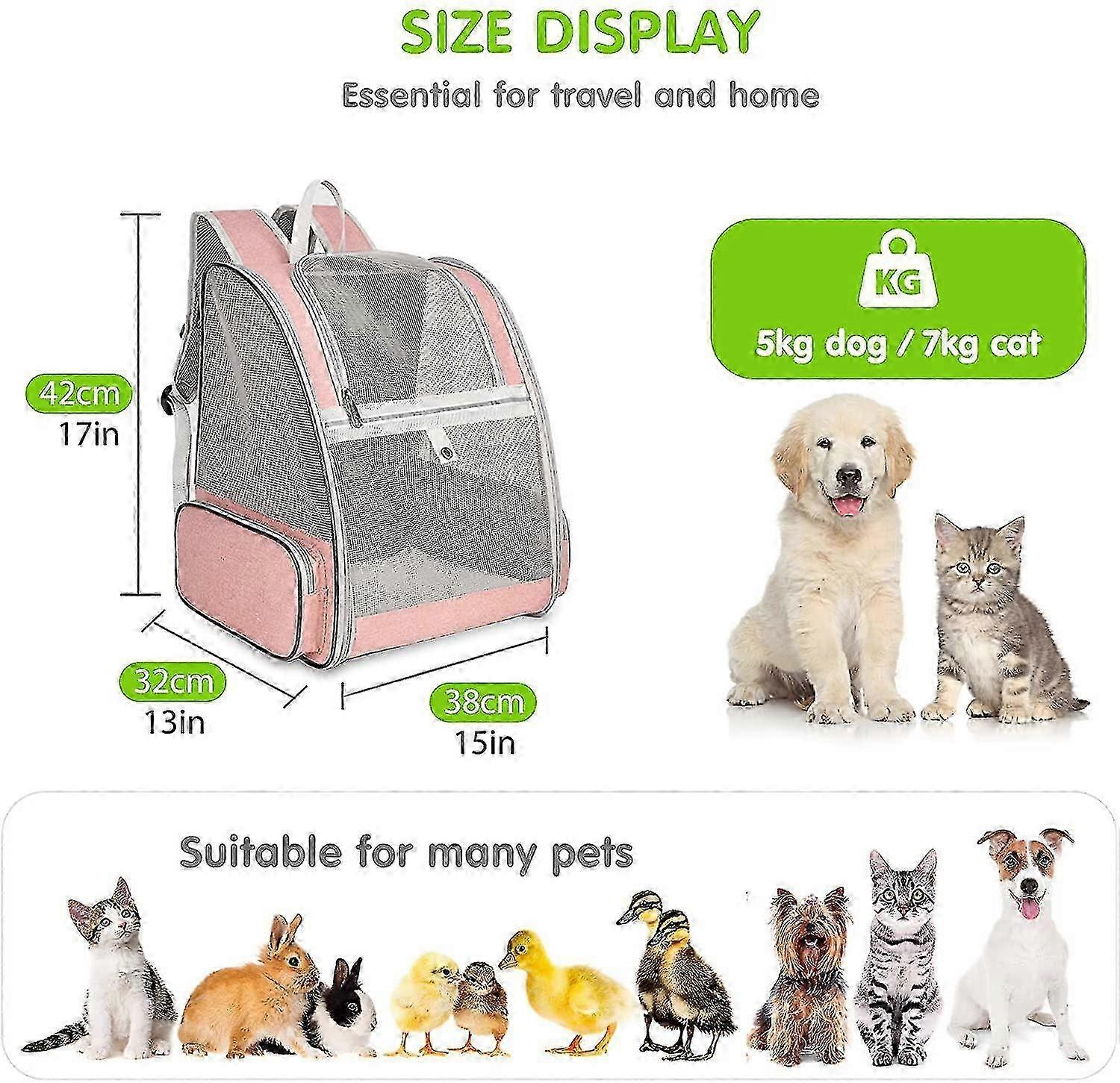 Carrier Bag For Dogs And Cats, Mesh Backpack For Pets Breathable Fo...