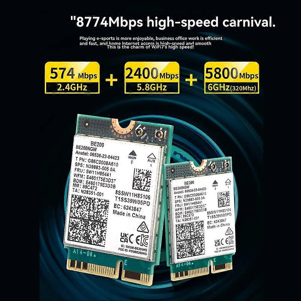 WiFi 7 BE200 Card+Magnetic Antenna Bluetooth 5.4 WiFi Adapter