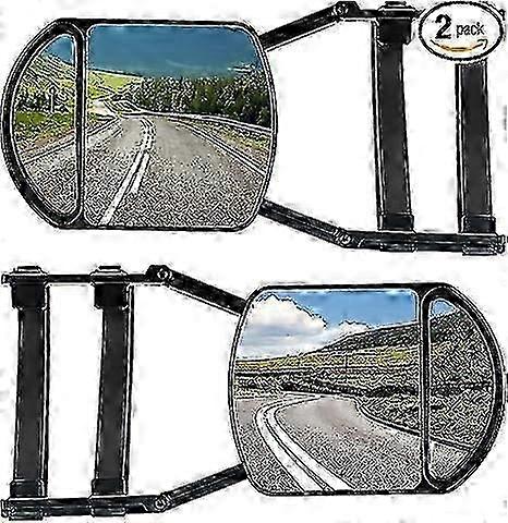 2025 2pcs Universal Clip-on Towing Mirrors Extension Towing Mirror 360 Degree Rotation Adjustable Dual View Tow Mirror for Vehicle Car Truck Trailer