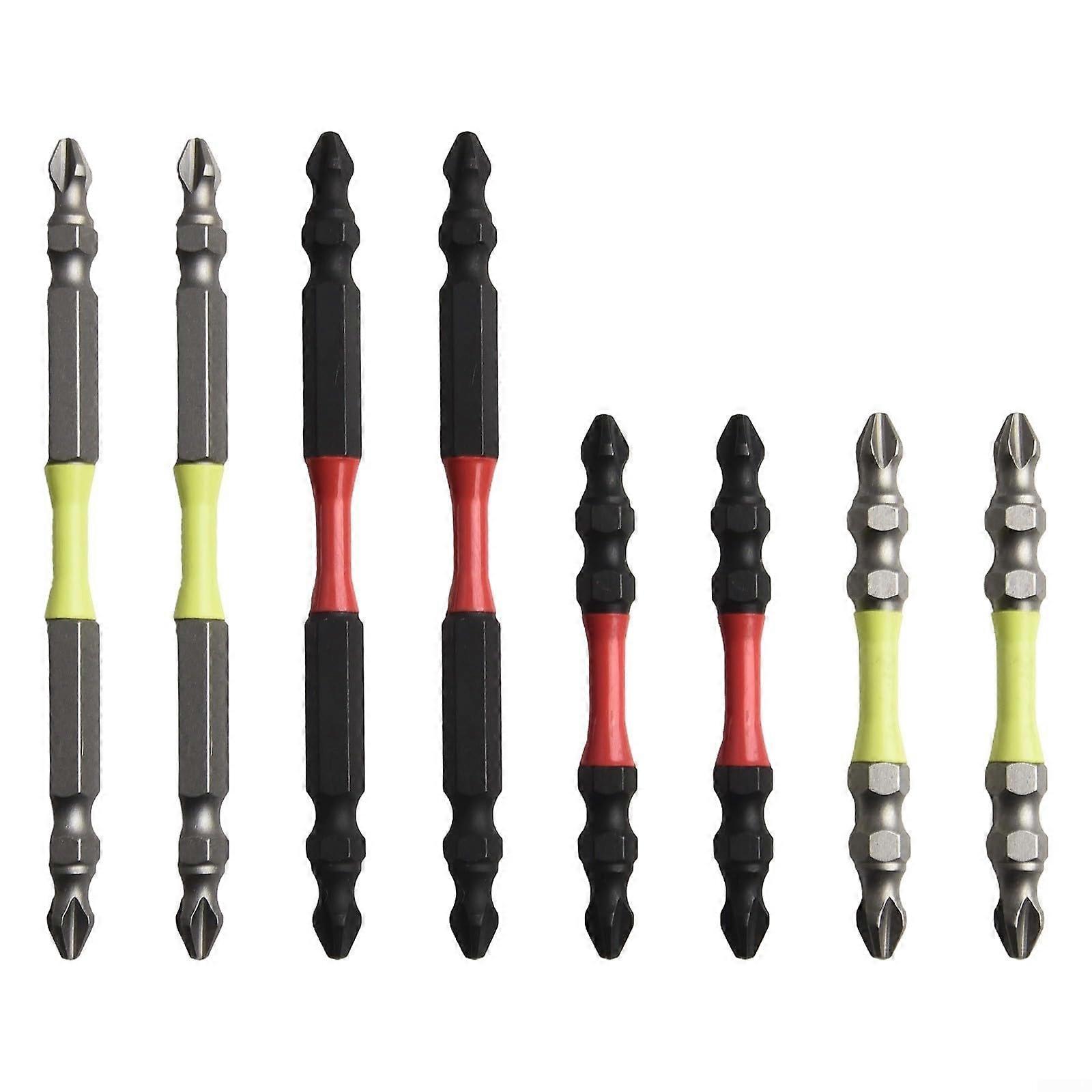 Magnetic PH2 Screwdriver Bit Set, 8Piece, 65mm and 100mm Lengths For Electric Power Tools