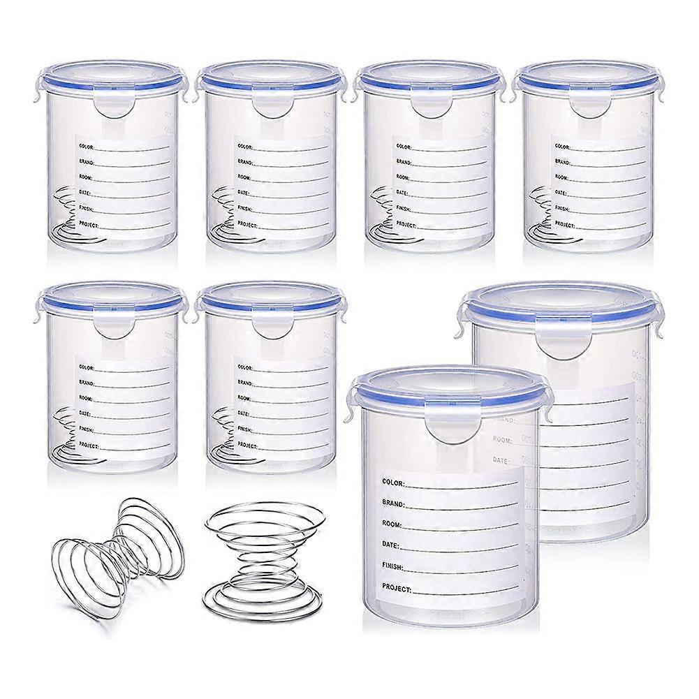 8 Sets Paint Container with Stainless Steel Mixing Ball Touch Up Paint Storage Cups for Repainting
