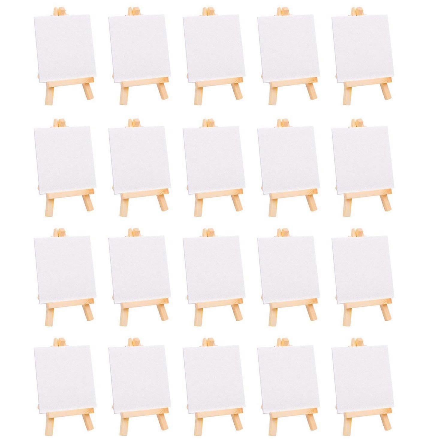 20Pcs Mini Canvas Drawing Board with Easel, Painting Canvas Panel, Suitable for Art Painting Party