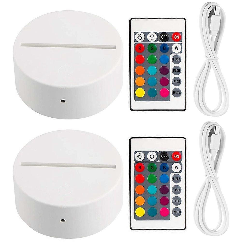 3D Night LED Light Lamp Base + Remote Control + USB Cable, 16 Colors Light Show Display Stand for
