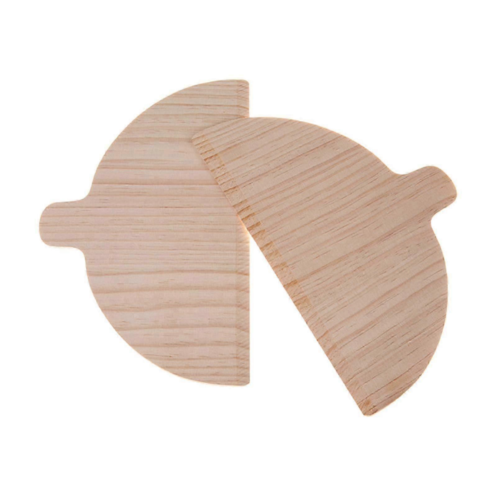 2 Pieces Pizza Peel Half Round Solid Wood Pizza Board for Vegetables Baking