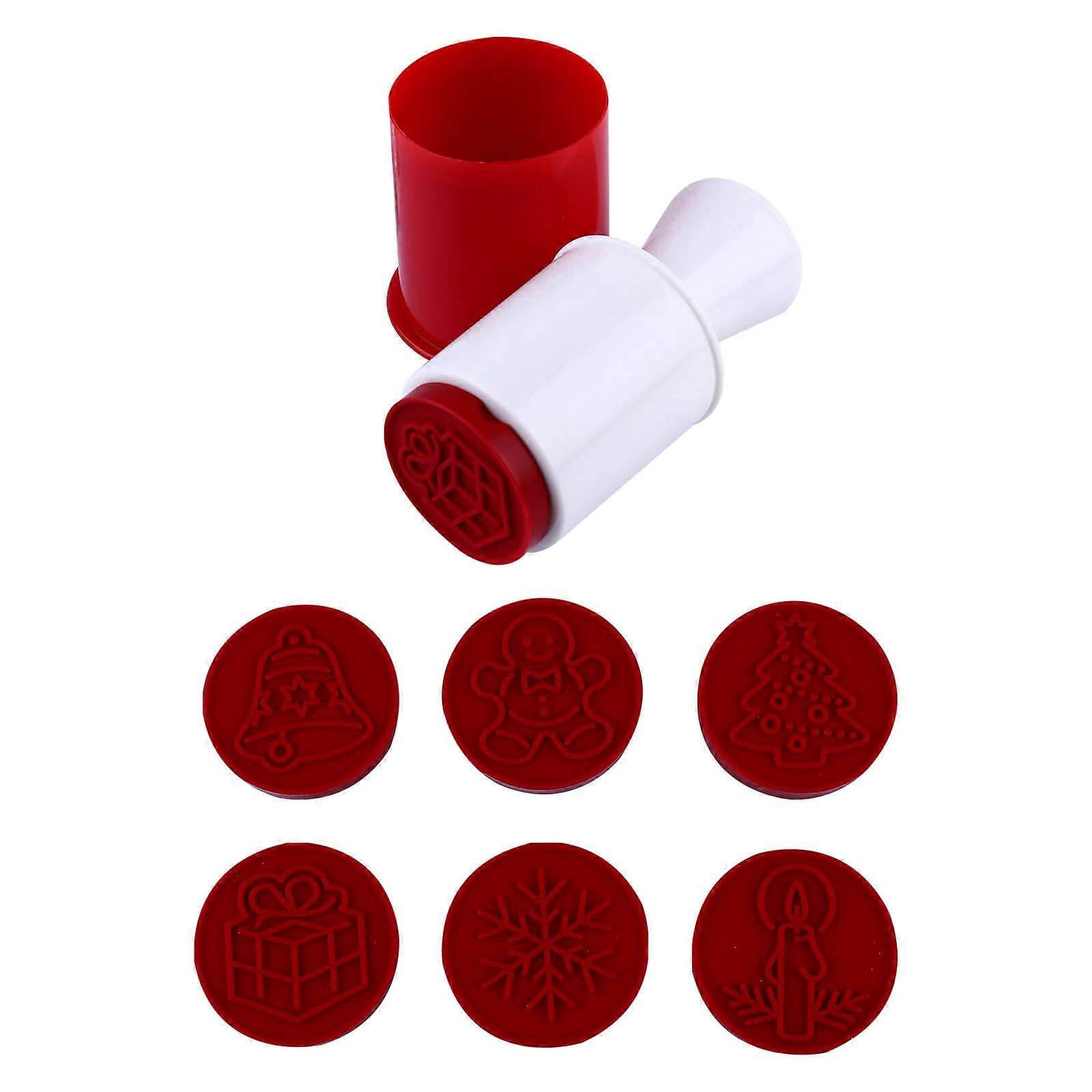 Xmas Cookie Stampers Silicone Baking Molds for Home Use 6Pcs Set