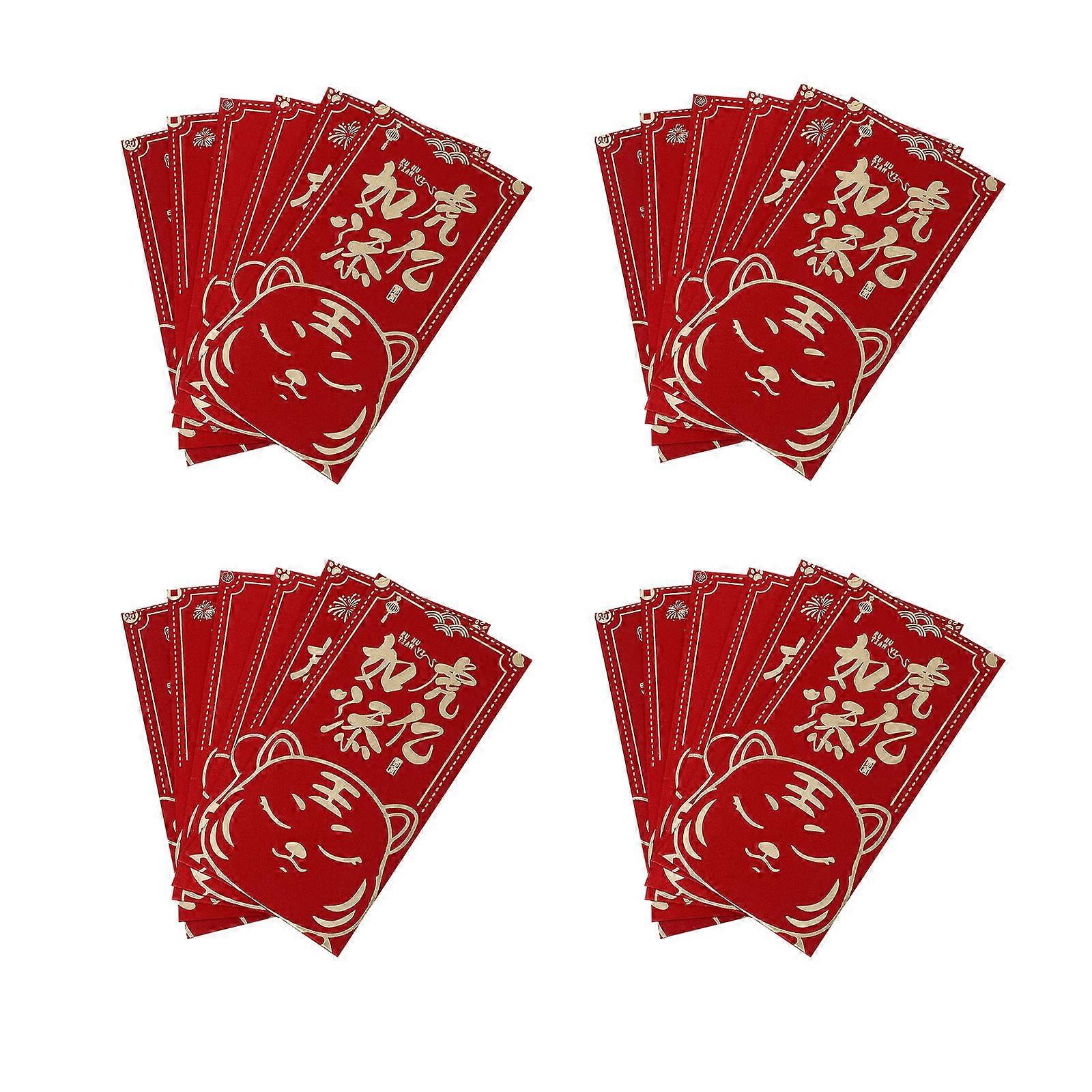 Year of Tiger Red Paper Envelopes for Storage Use 24Pcs Lot