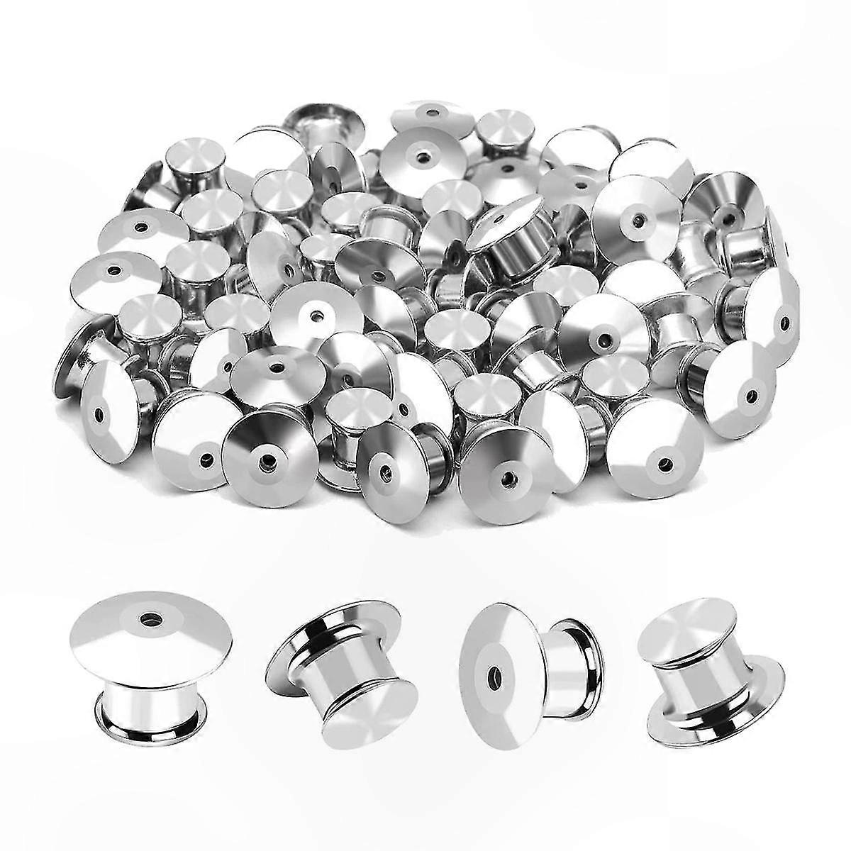 40 Pack Secure Locking Pin Backs for Brooches, Enamel Lapel Pins