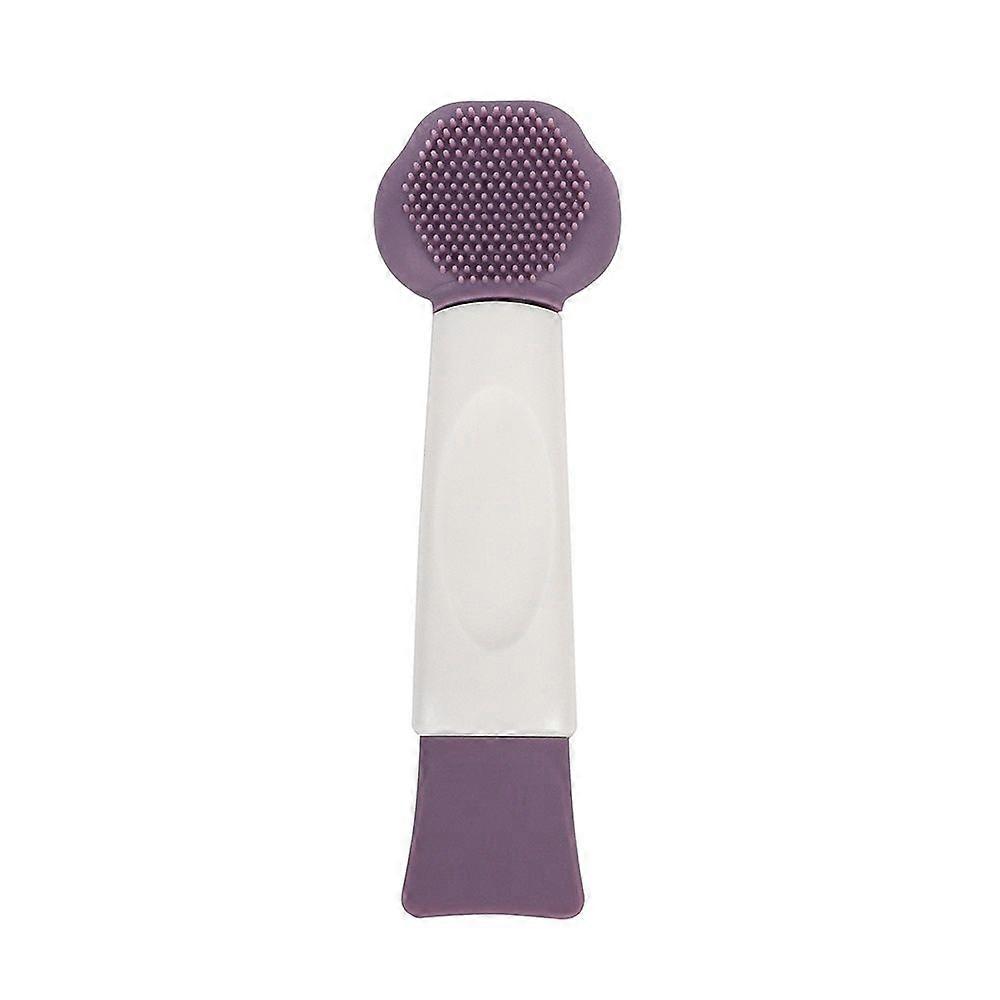 Multifunctional Facial Cleansing Tool  3-in-1 Mask Applicator, Soft Brush & Blackhead Remover, Portable Design(Purple)