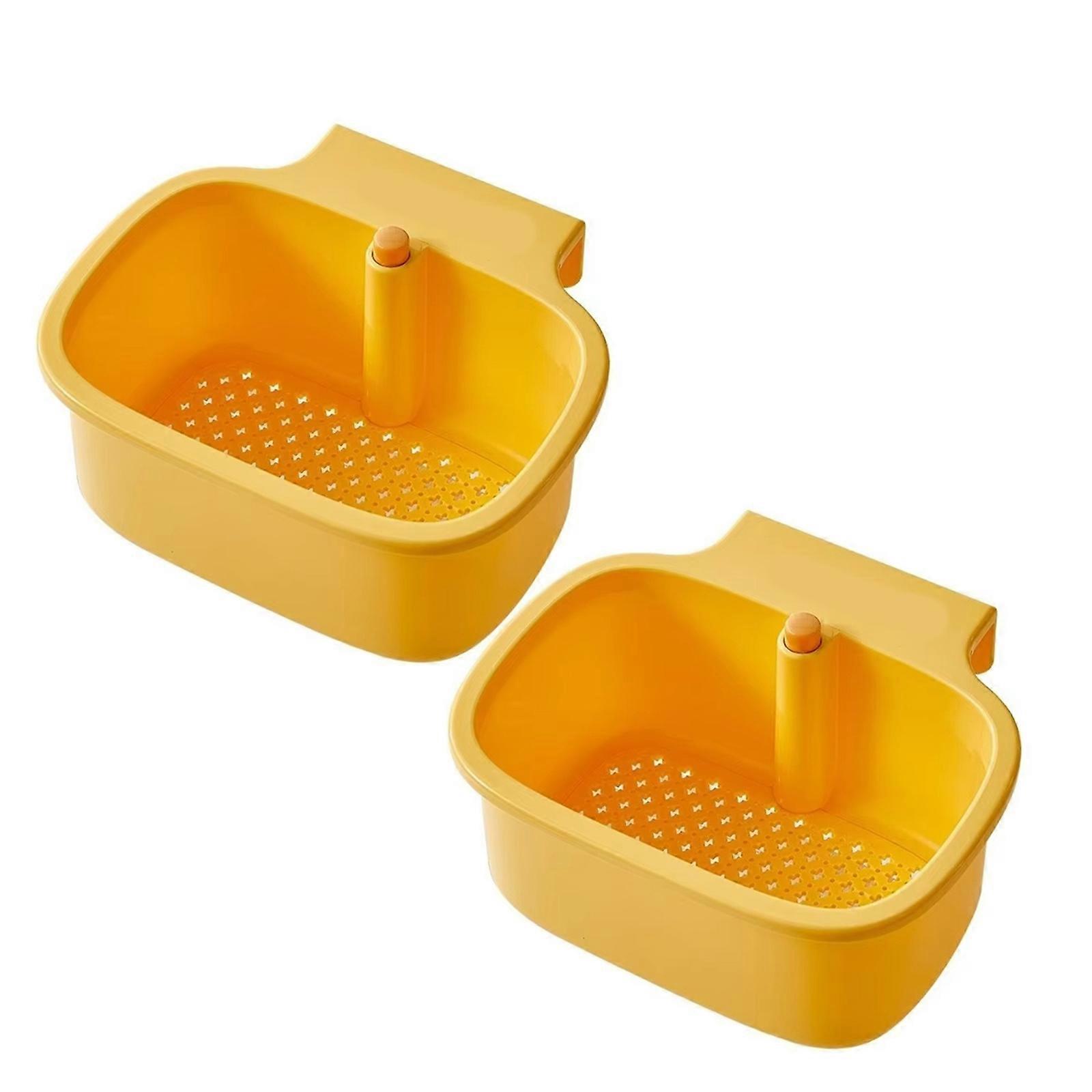 Sink Side Basket With Various Hook Systems for Secure Installation and Effective Collection  Yellow