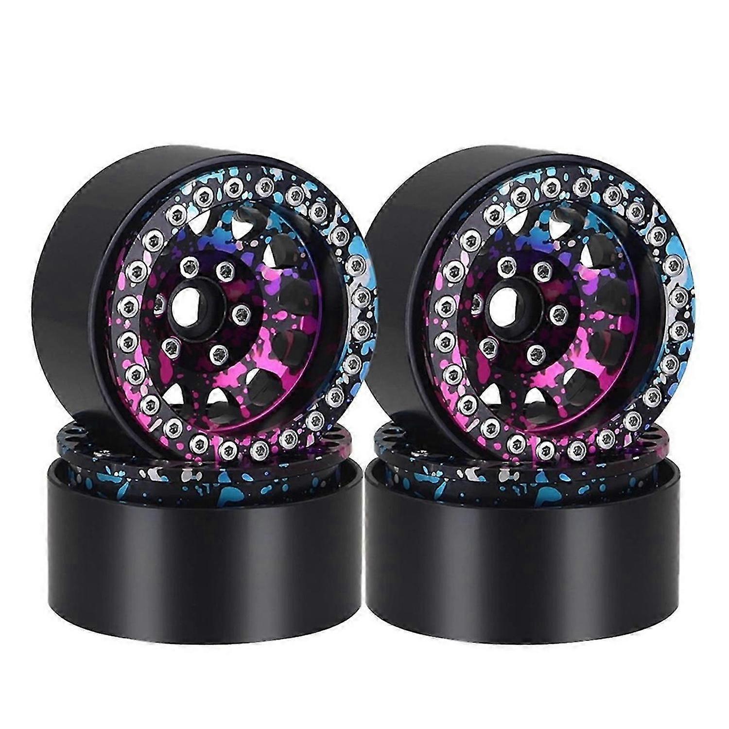 For 1/10 Rc Crawler Axial Scx10 Traxxas Yikong Trx4 Rgt Redcat D90 1.9 Inch Metal Beadlock 12 Round