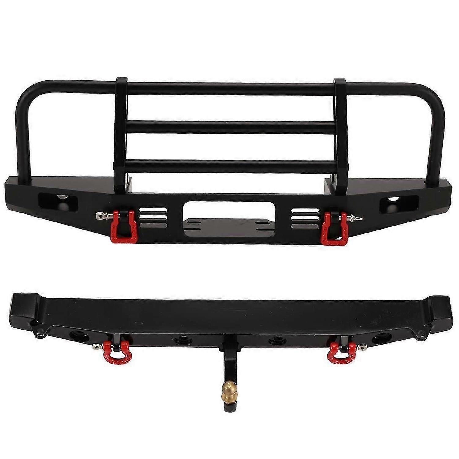 RC Car Metal Front Bumper with Led Light and Rear Bumper for 1/10 RC Crawler -4 -4 Axial SCX10 Upgrade Parts