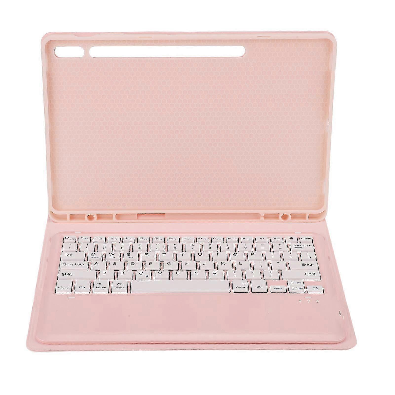 12.4in 3 Adjustment Stand Detachable Pink Case with Wireless Keyboard for S8 S7 FE 2021 S7 Plus 2025