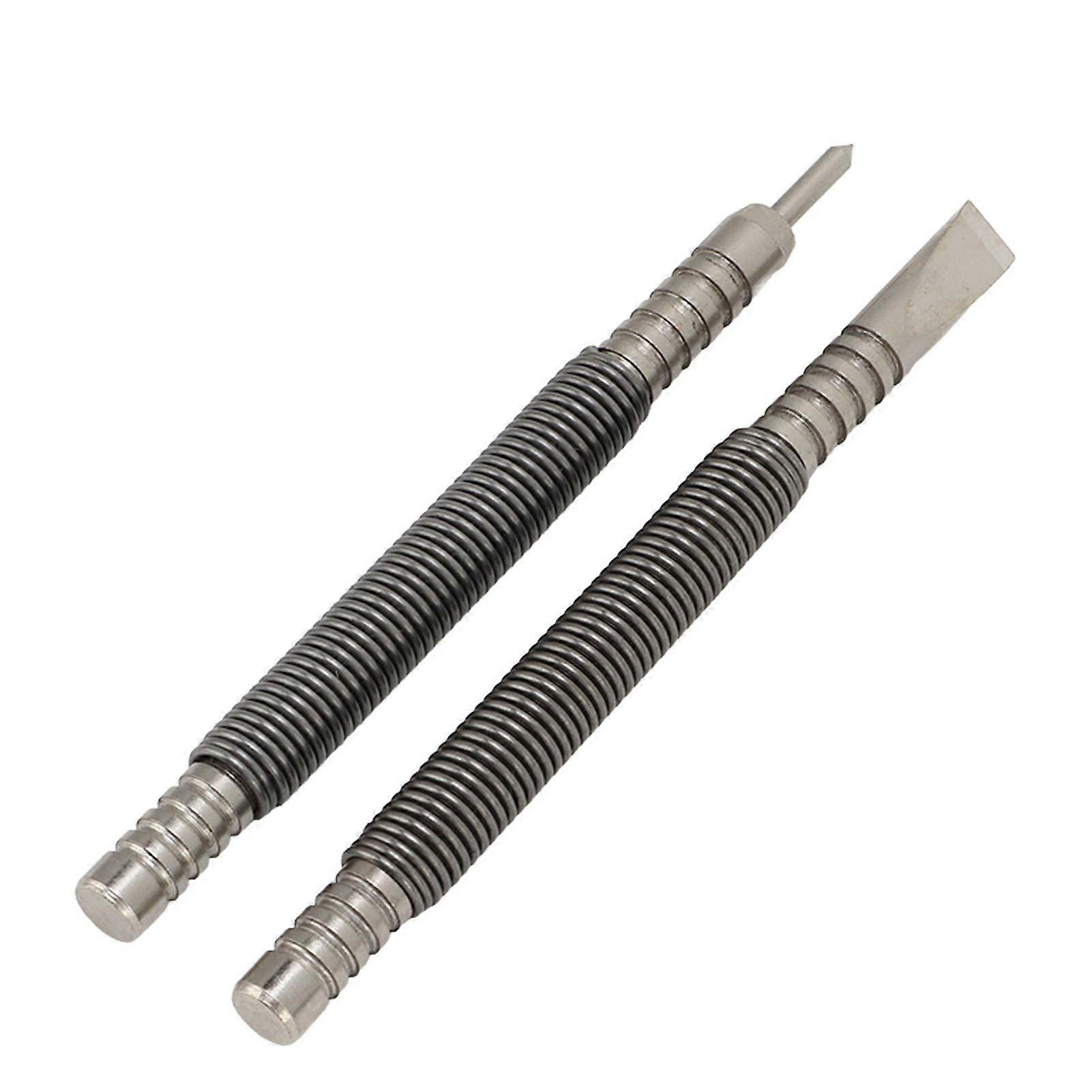2 Pcs Nail Set Tool High Carbon Steel Double Ended Spring Nails Punch Tool Hammerless Nail Set Punch
