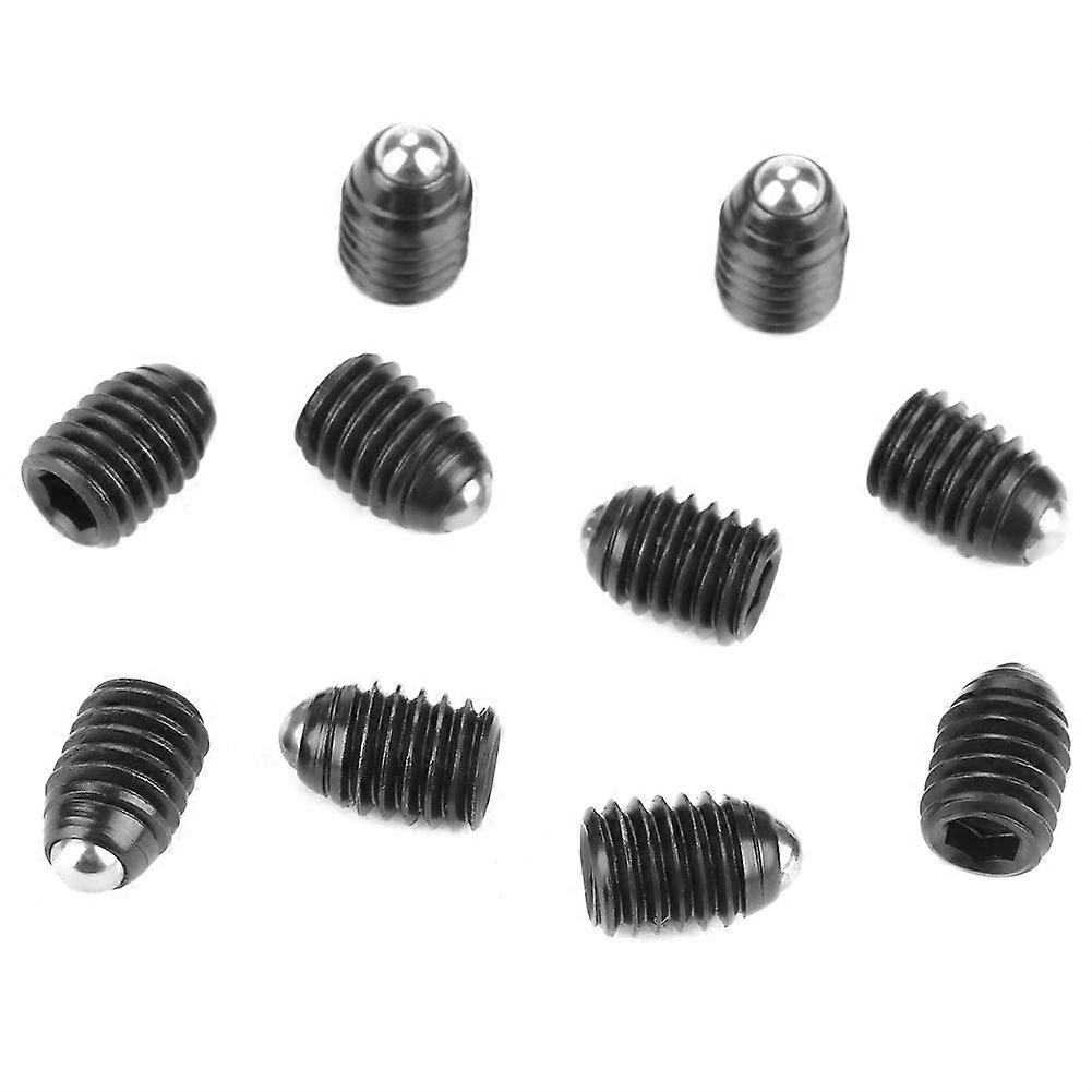 10pcs M6 Screw Thread Hex Socket Carbon Steel Ball Spring Plungers Set (M6*8)