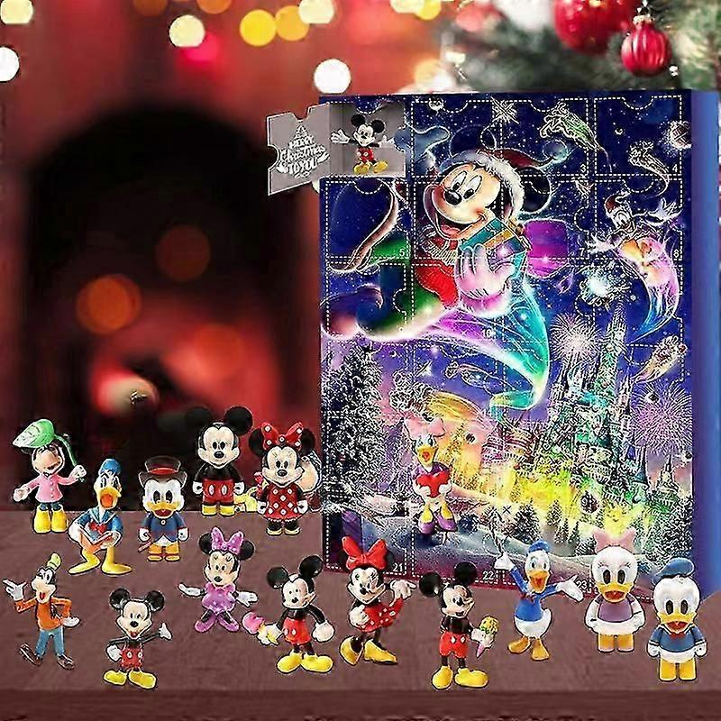 Calendrier de l’Avent de Noël Calendrier de l’Avent de Noël 24 Countdown Stitch Disney Mignon Mickey Ornements Mickey Mouse Poupée Blind Box faite à la main
