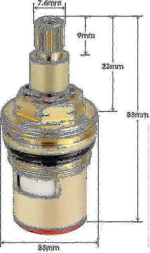 2stk keramisk skivepatron universal messing vandhane udskiftning 20 hak 53mm
