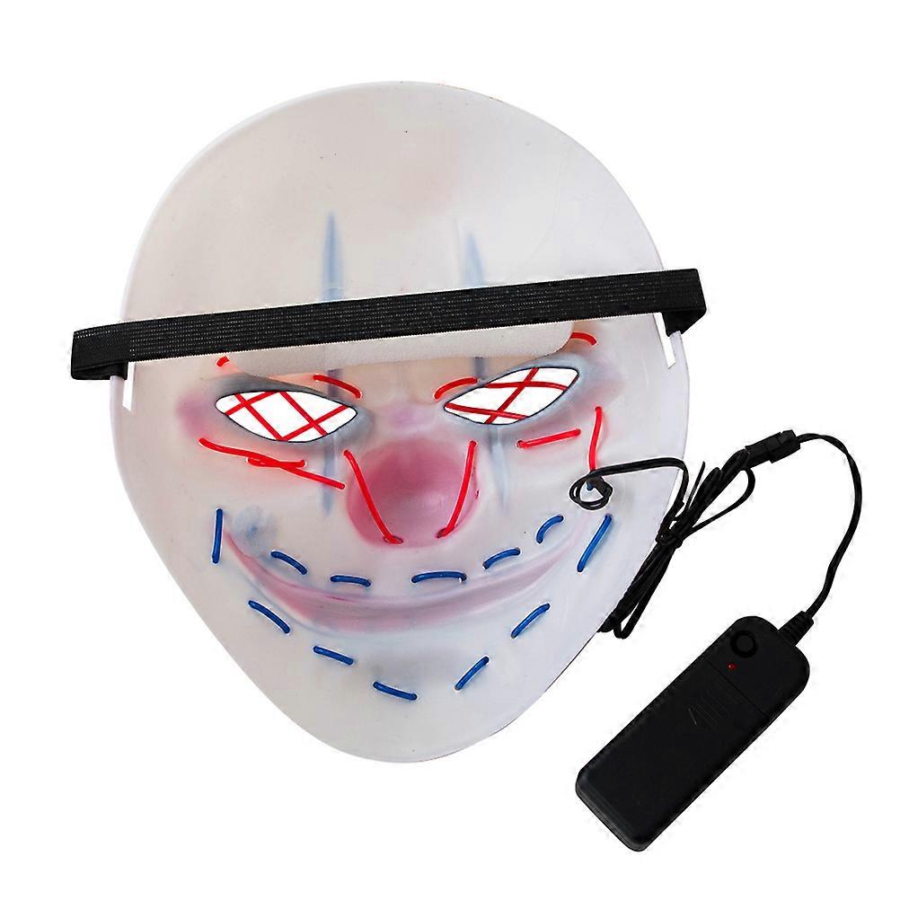 Luminous Mask Clown Face Mask for Decoration White Halloween Accessory