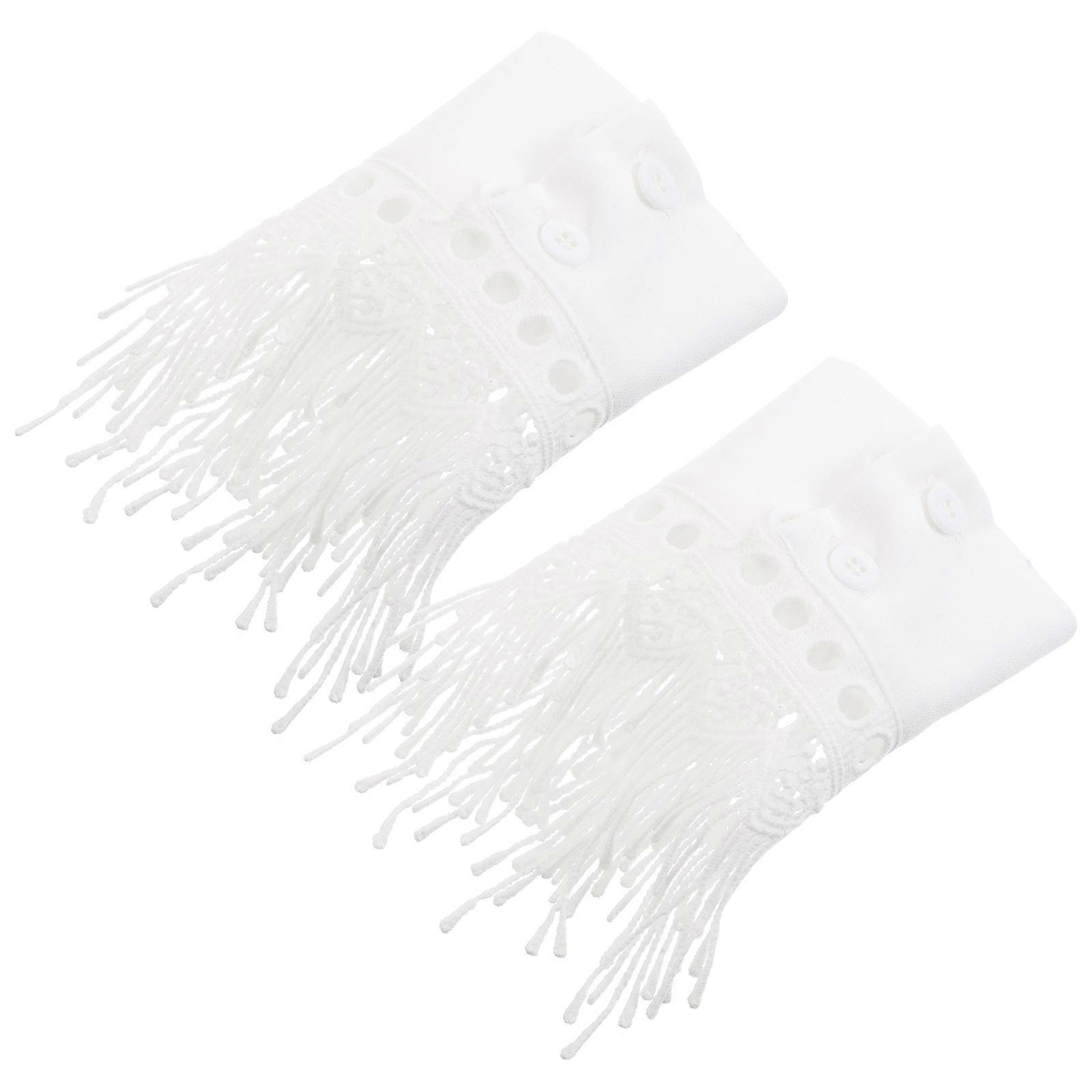 Lace Cuffs Tassel Fake Cuff Everyday Outfits Stage Performances Women 23.00X14.50X0.50cm Highly Decorative 1 Pair