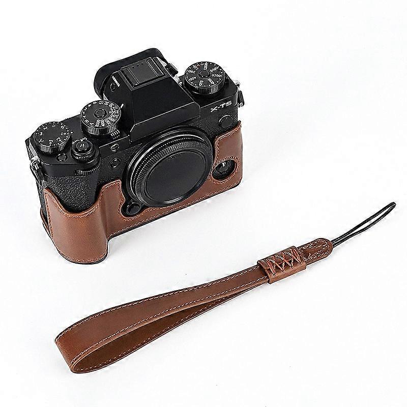 For Fujifilm X-T5 Anti-scratch PU Leather Camera Case Battery Opening Design Protective Cover with S