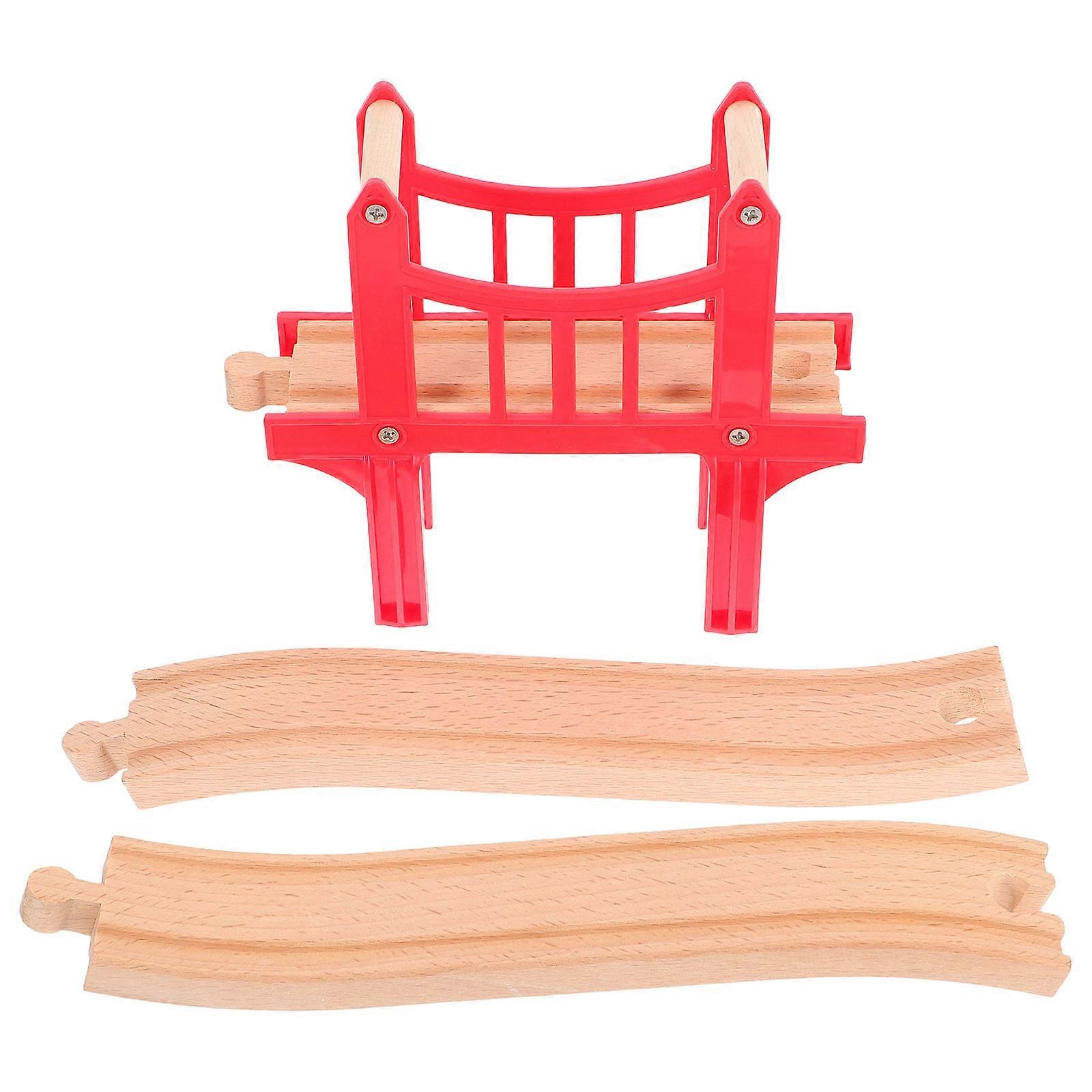 Wooden Train Bridge Accessories Train Toys Home Play Assorted Color Flexible Switching Function 1 Set