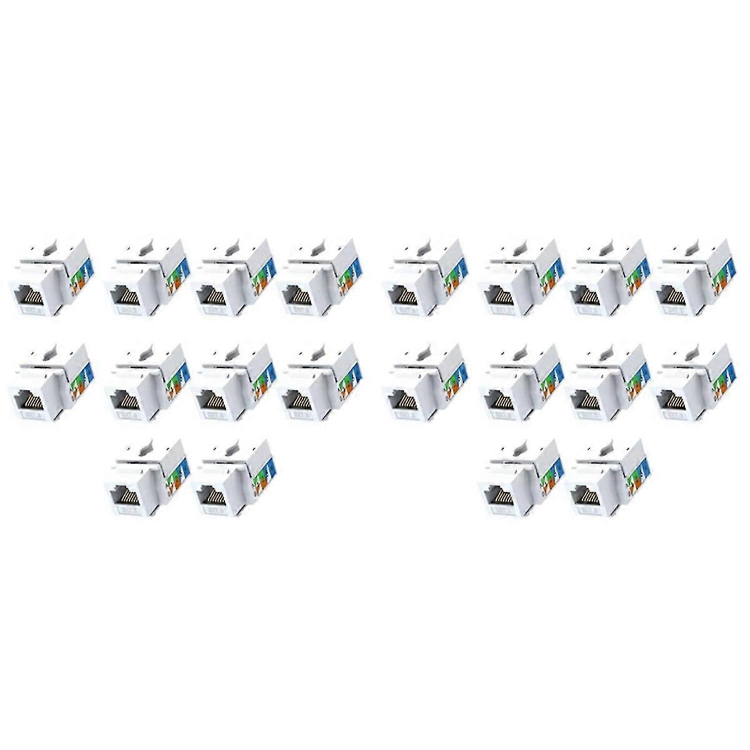 20PC Cat6 Jack,Ethernet Punch Down Connector,90-Degree Module Coupler