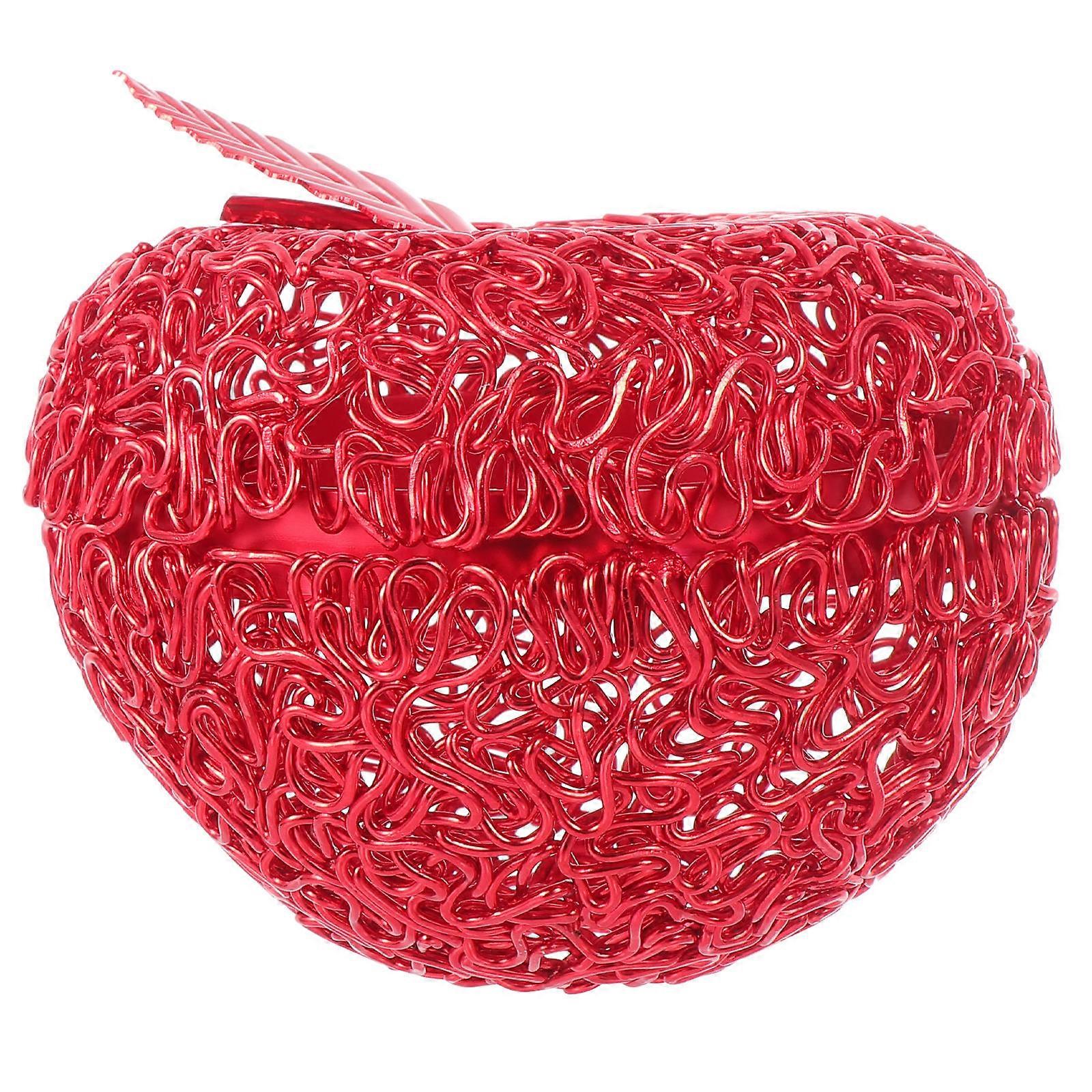 Red Aluminum Apple Storage Box for Dried Fruit Holding 1Pcs Jar