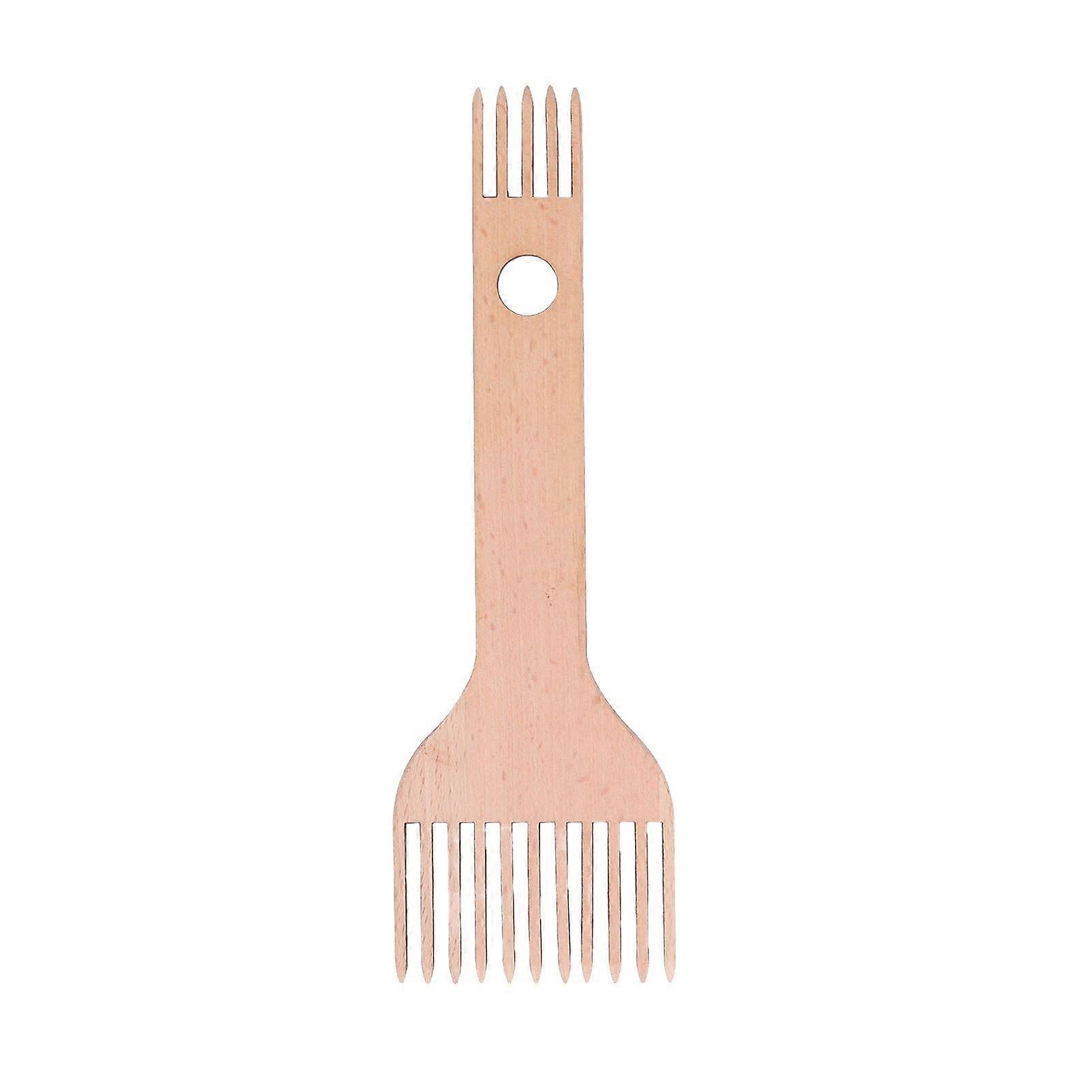 Weaving Loom Comb Double Ended Ergonomic Design Durable Beech Glossy Surface Wooden Loom Comb for Weaving Craft